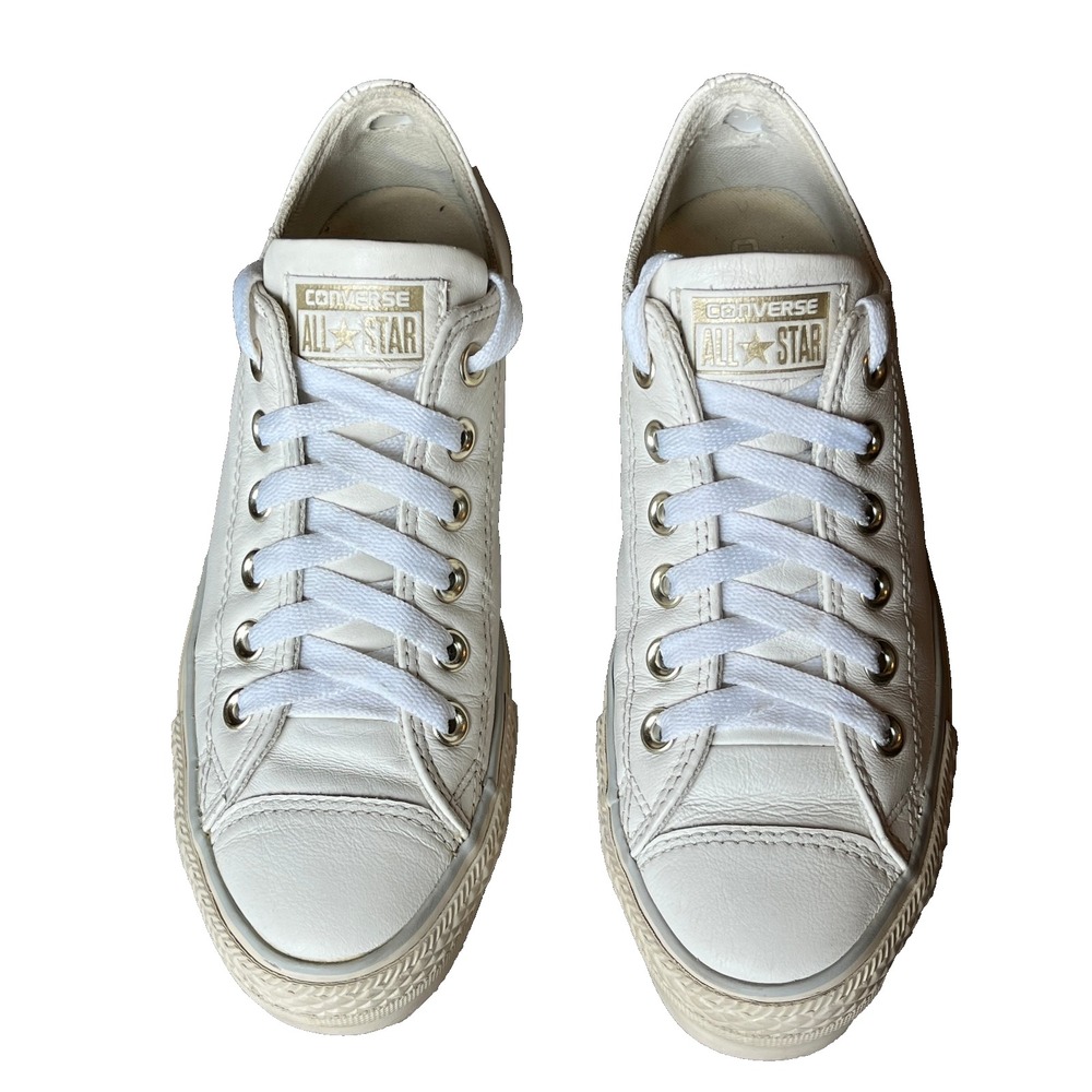 Converse All Star Tan Ox Leather Platform Sneaker Women 7‎ UK 5 EU 37.5